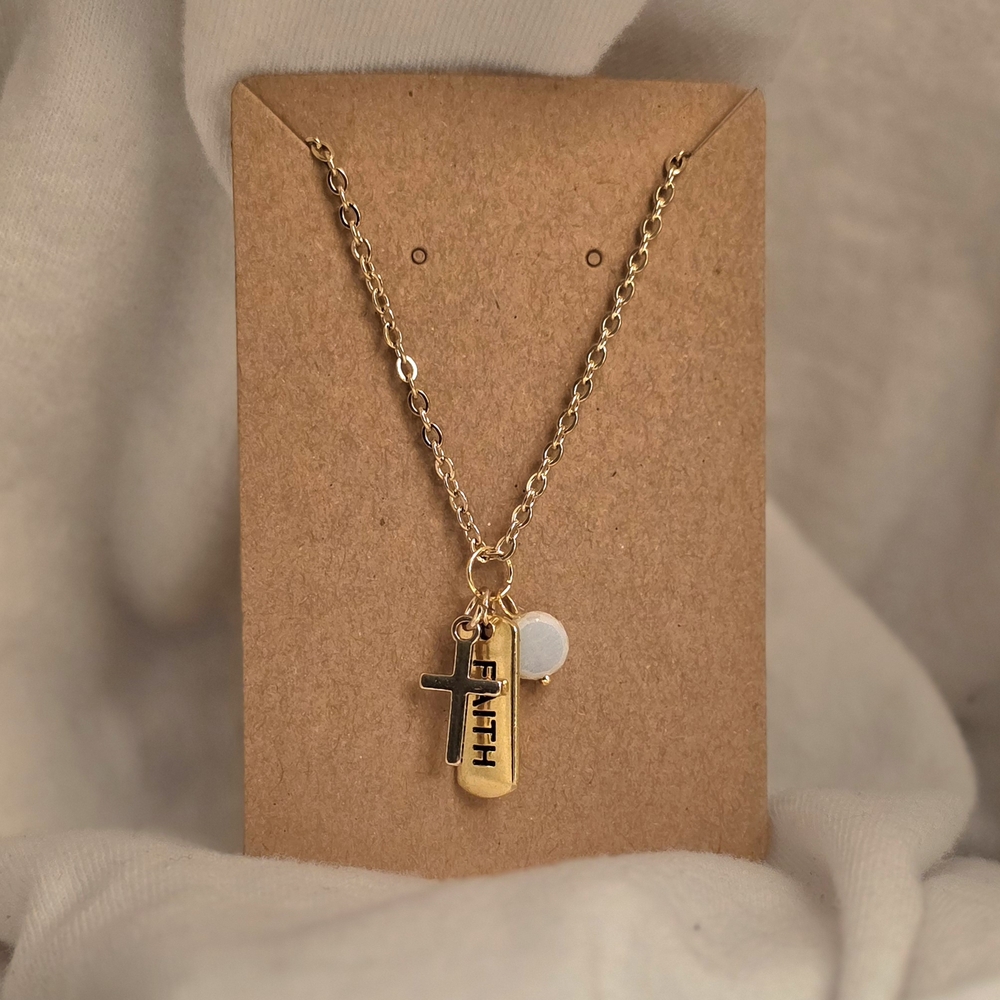 Gold Faith Pendant Necklace